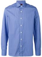 Mp Massimo Piombo Striped Shirt, Men's, Size: 43, Blue, Cotton