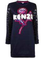 Kenzo 'dandelion' Sweatshirt Dress, Women's, Size: Small, Blue, Polyamide/polyester/spandex/elastane