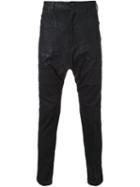 Julius Drop-crotch Coated Jeans, Men's, Size: Iii, Black, Cotton/polyurethane