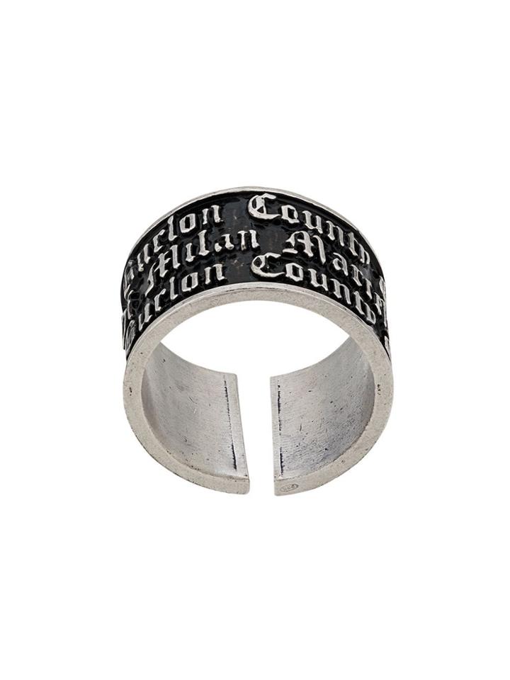 Marcelo Burlon County Of Milan Country Of Milan Engraved Ring - Silver