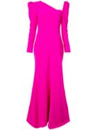 Christian Siriano Long-sleeve Flared Dress - Pink & Purple
