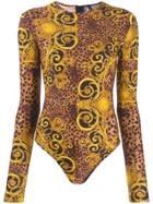 Versace Jeans Couture Baroque Printed Body Top - Yellow