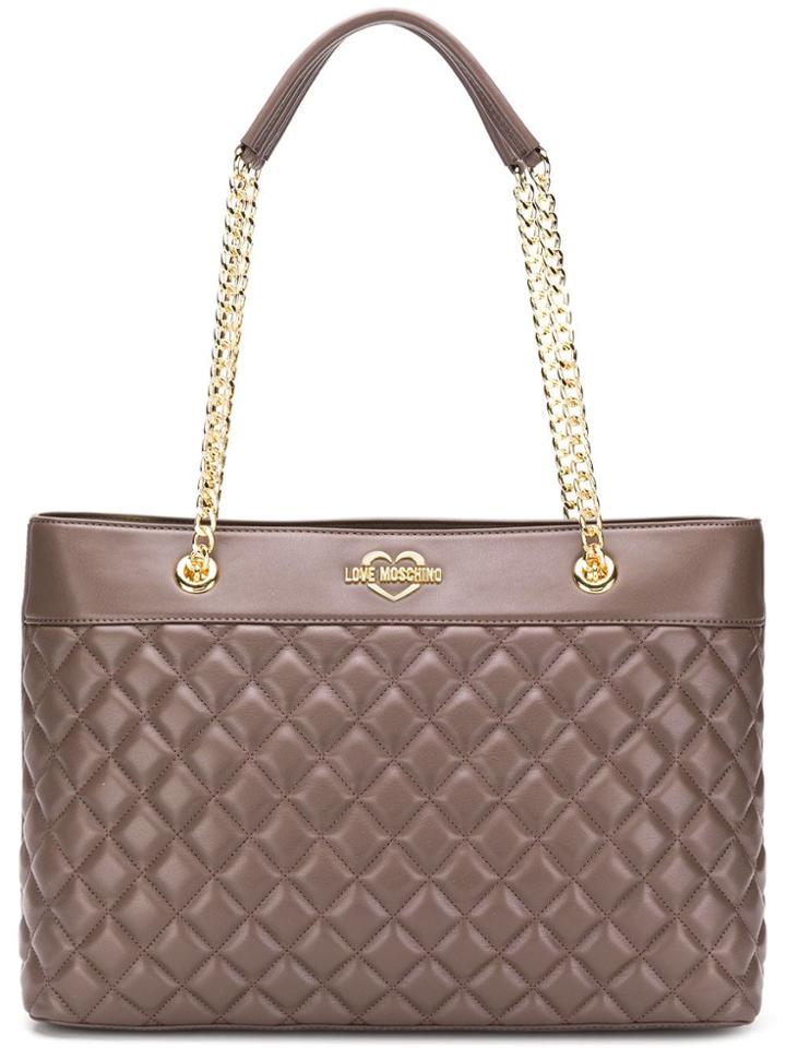 Love Moschino Large Quilted Shoulder Bag - Brown