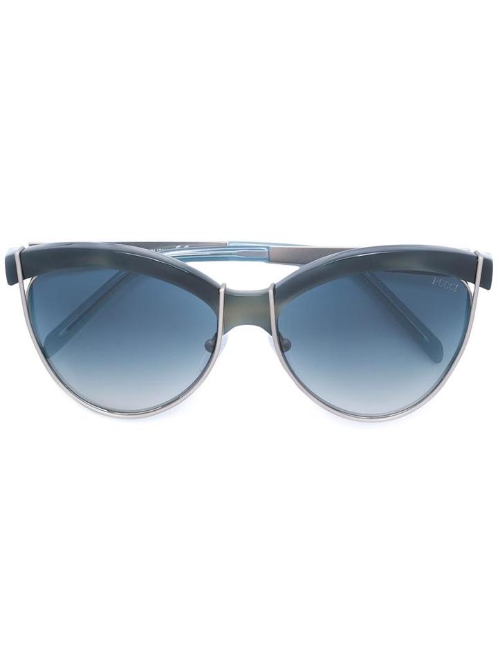 Emilio Pucci - Oversized Sunglasses - Women - Acetate/metal - 57, Blue, Acetate/metal