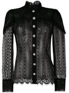 Dolce & Gabbana Lace Panel Blouse - Black
