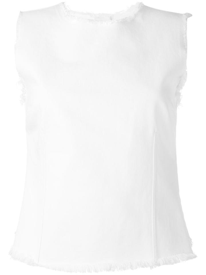 Golden Goose Deluxe Brand - Frayed Edge Tank Top - Women - Cotton - S, White, Cotton