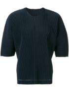 Homme Plissé Issey Miyake Ribbed Effect T-shirt - Blue