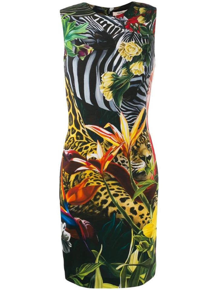 Roberto Cavalli Paradise Found Fitted Dress - Yellow