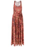 Lygia & Nanny Abstract Print Long Dress, Women's, Size: 40, Brown, Polyester/spandex/elastane