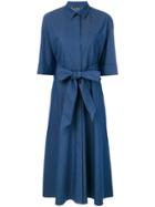 Loro Piana Belted Shirt Dress - Blue