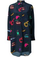 Ps By Paul Smith Artful Lives Print Shirt Dress - Blue