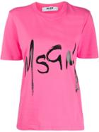 Msgm Spray Logo T-shirt - Pink