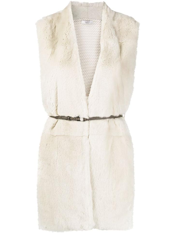 Peserico Leather Trim Gilet - White