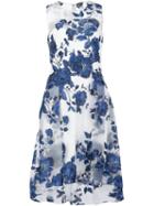 Marchesa Notte Floral Embroidered Evening Dress, Women's, Size: 0, White, Nylon