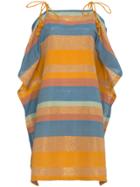 A Peace Treaty Silk Marigold Stripe Dress - Multicolour