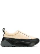 Stella Mccartney Faux-shearling Oversized Sneakers - Neutrals