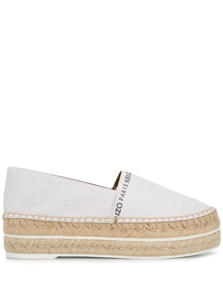 Kenzo Embossed Logo Espadrilles - White