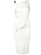 Roland Mouret Asymmetric Dress, Women's, Size: 12, White, Acetate/viscose/polyurethane/silk