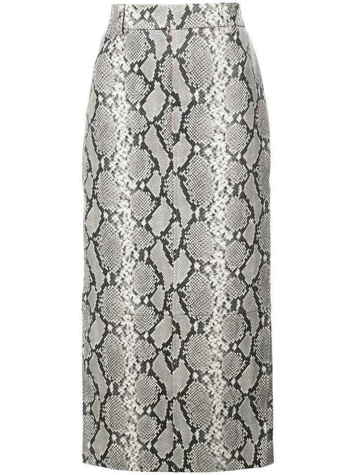 Alexander Wang Python Print Midi Skirt - Black