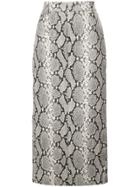 Alexander Wang Python Print Midi Skirt - Black