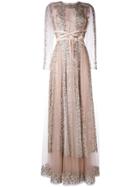 Valentino Crystal And Lace Gown - Nude & Neutrals