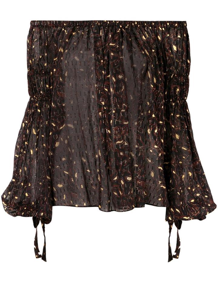 Ulla Johnson Printed Off The Shoulder Top - Black