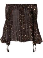 Ulla Johnson Printed Off The Shoulder Top - Black