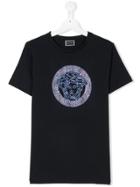 Young Versace Teen Medusa Embellished T-shirt - Blue