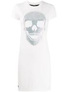 Philipp Plein Skull T-shirt Dress - White