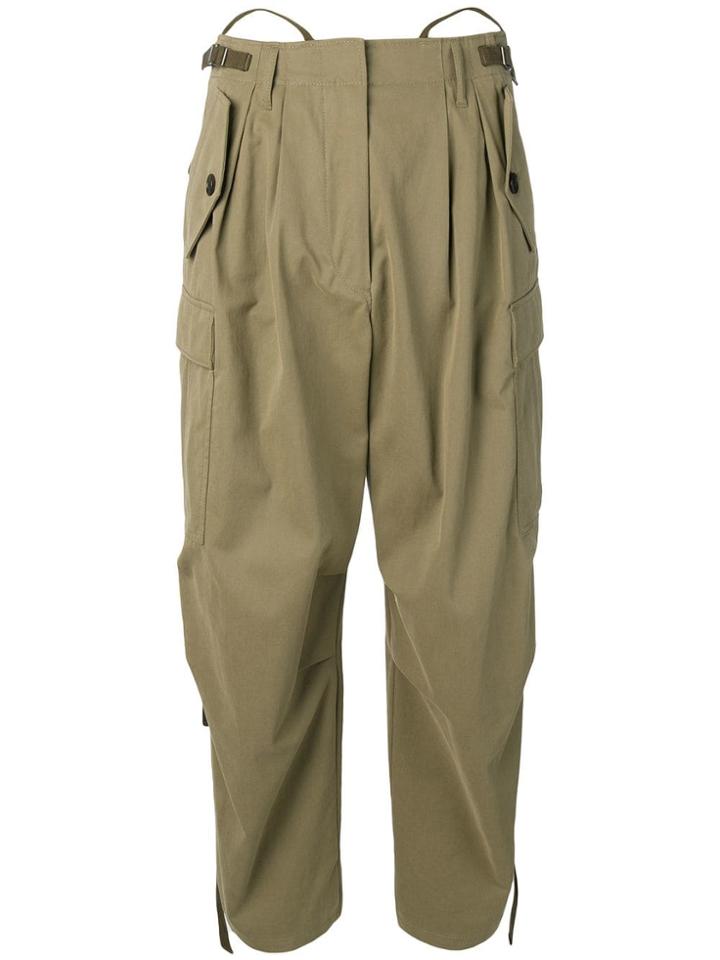 Givenchy High Waisted Cargo Trousers - Green