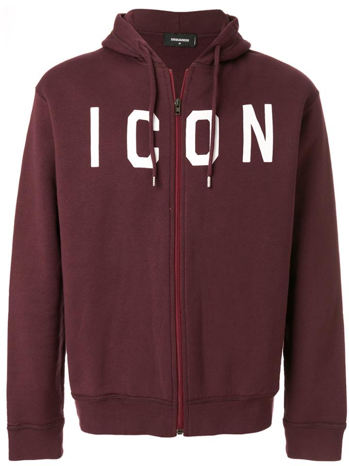 Dsquared2 Icon Print Hoodie - Pink & Purple