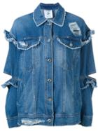 Ruffle Cut Denim Jacket - Women - Cotton - S, Blue, Cotton, Steve J & Yoni P