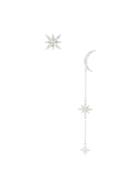 Federica Tosi Long Moon And Star Earrings - Metallic