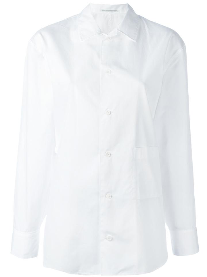 Yohji Yamamoto - Pocket Detail Slim-fit Shirt - Women - Cotton - 1, Women's, White, Cotton