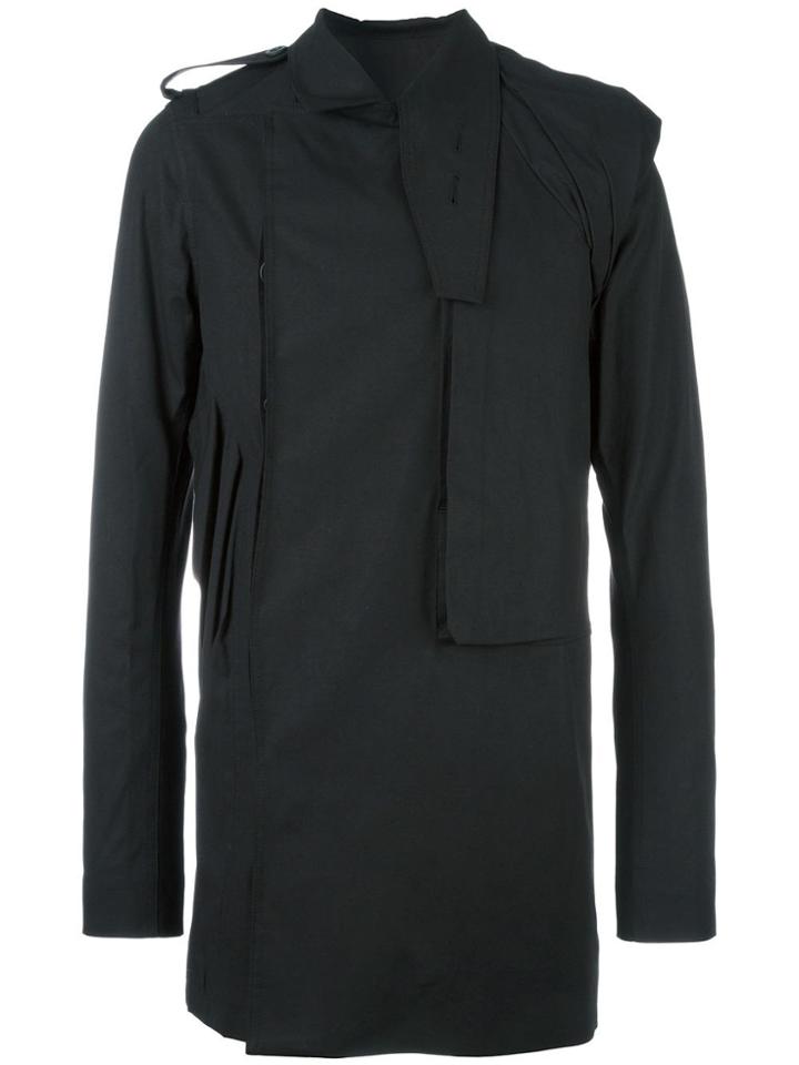 Rick Owens 'pea' Trench Coat - Black
