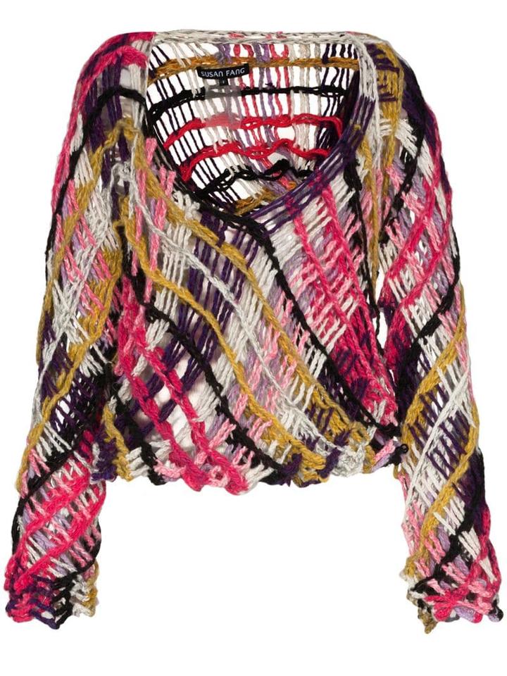 Susan Fang Open Knit Wool Jumper - Pink