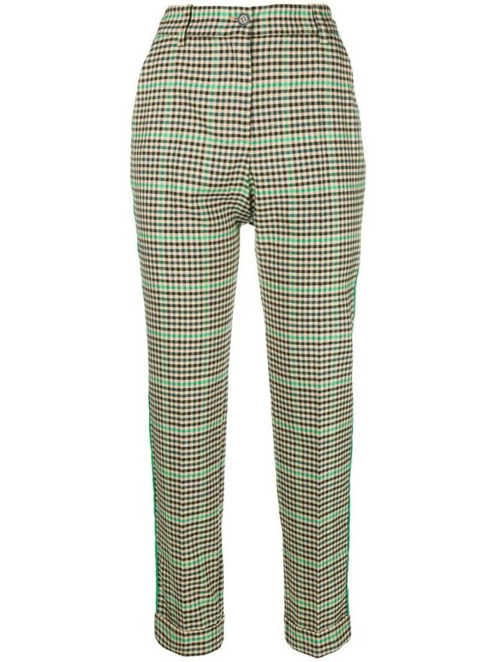 P.a.r.o.s.h. Checkered Print Tailored Trousers - Neutrals