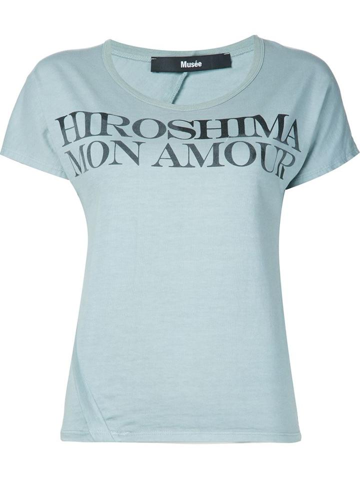 Musée Hiroshima Mon Amour Print T-shirt, Women's, Size: Small, Blue, Cotton