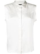 Nili Lotan Sleeveless Silk Shirt - White