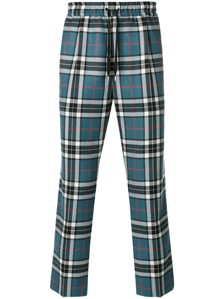 Gucci Tartan Track Pants - Blue