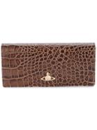 Vivienne Westwood Long Croco Embossed Wallet - Brown