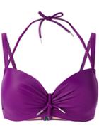 Marlies Dekkers - Musubi Plunge Bikini Top - Women - Nylon/polyester/spandex/elastane - 80d, Women's, Pink/purple, Nylon/polyester/spandex/elastane