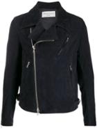 Officine Generale Off-center Zip Biker Jacket - Blue