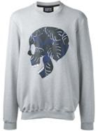 Markus Lupfer Skull Print Sweatshirt, Men's, Size: Large, Grey, Cotton