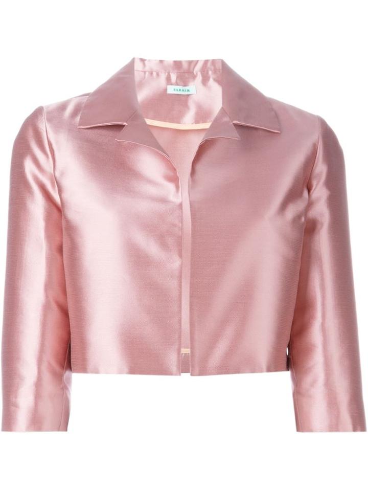 P.a.r.o.s.h. Cropped Jacket, Women's, Size: Large, Pink/purple, Polyester/silk