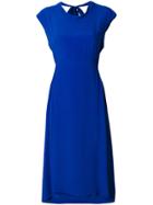 Mauro Grifoni Asymmetric Cowl Neck Midi Dress - Blue