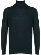 Loro Piana Cashmere Textured Turtleneck Sweater - Blue