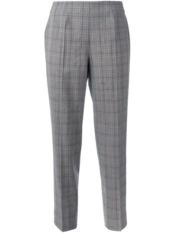 Piazza Sempione Checked Trousers, Women's, Size: 46, Grey, Polyamide/spandex/elastane/virgin Wool/other Fibers