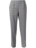 Piazza Sempione Checked Trousers, Women's, Size: 46, Grey, Polyamide/spandex/elastane/virgin Wool/other Fibers