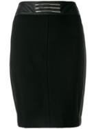 Versace Jeans Logo Plaque Pencil Skirt - Black